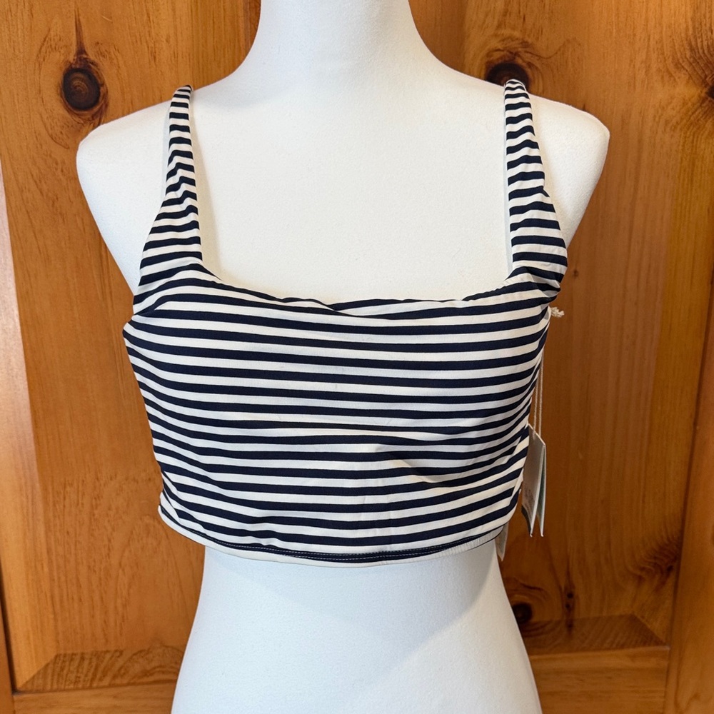 Carve Design Striped Navy Blue and White Women's Bikini Top